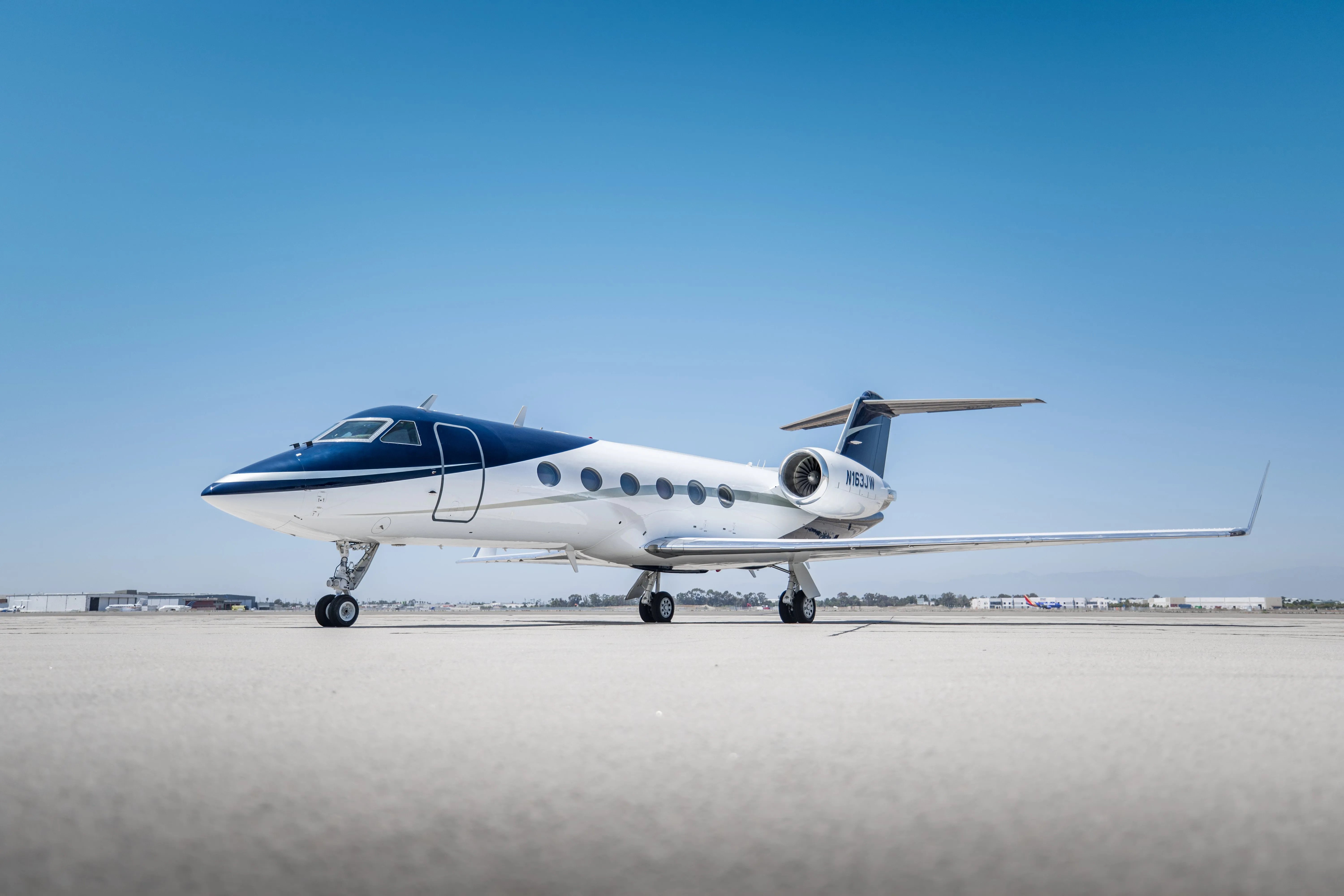 A Gulfstream GIV in late light